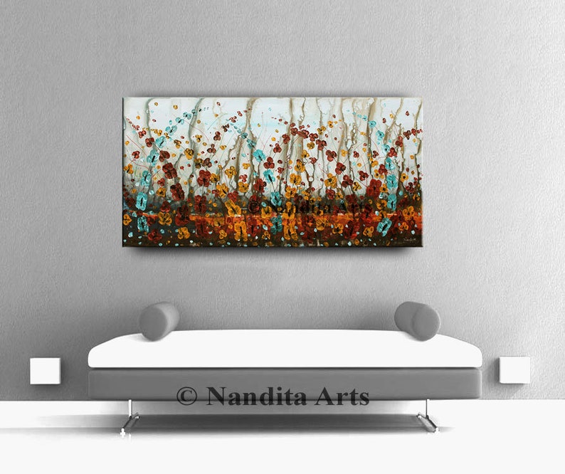 Large Poppy Flower Painting Wall Art Original Oil Flower Painting Large Abstract Contemporary Art image 4