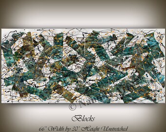 Abstract Wall Art Original Jackson Pollock Style, Handmade Modern Home Decor