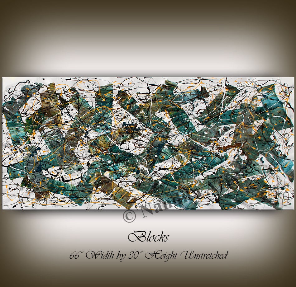 Abstract Wall Art Original Jackson Pollock Style, Handmade Modern Home Decor