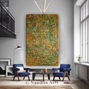 Jackson Pollock Style Drip Painting: Large Abstract Acrylic Art