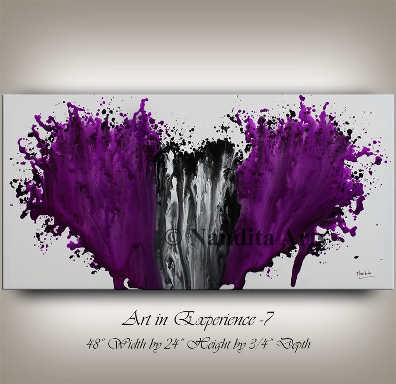 Beautiful Fuchsia Painting Purple Art Modern Artwork on Etsy