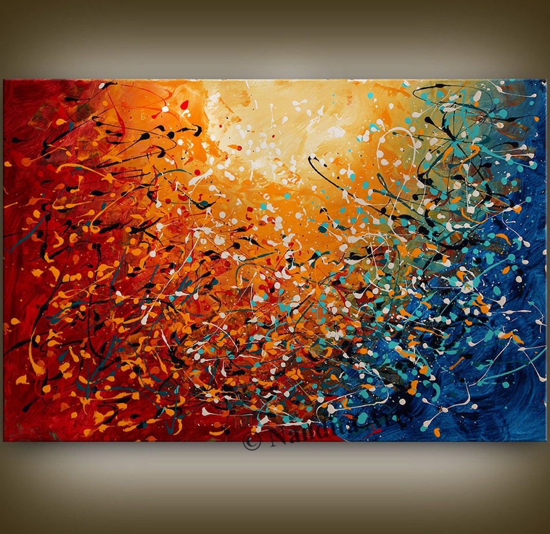 Abstract Art Acrylic Painting On Canvas Stock Illustration 660918571