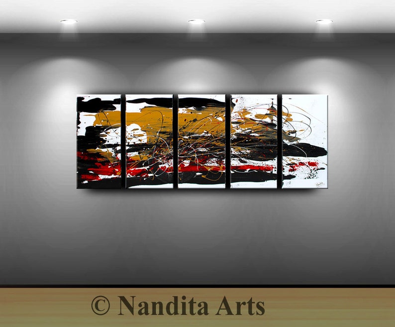 Original Painting 60x24 ABSTRACT PAINTINGS Original Huge Wall Art Home Decor large painting on canvas online fine art gallery by Nandita image 6