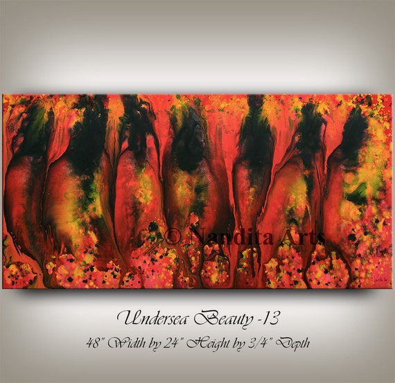 CONTEMPORARY ART large ABSTRACT Painting red Modern Art Etsy