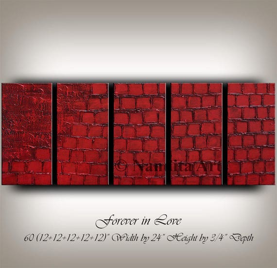 Red Abstract Art Large Red Wall Art Modern Painting Texture | Etsy