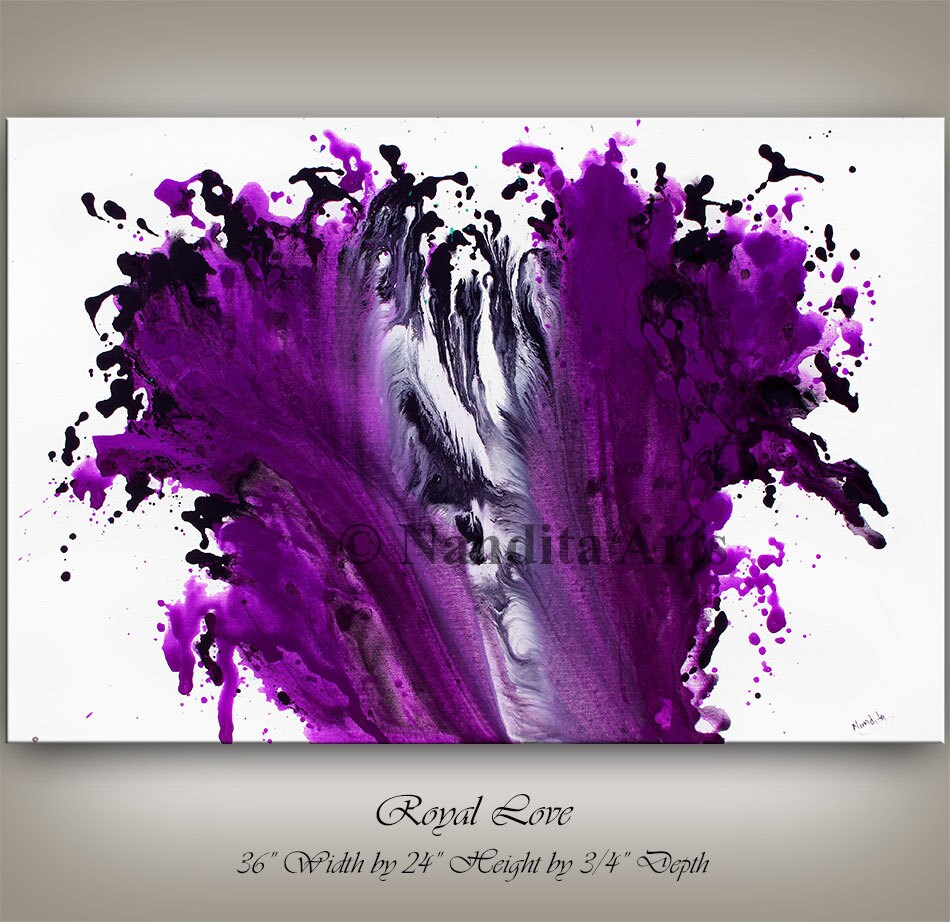 Fuchsia Wall Art Purple Painting for Bedroom Purple Abstract | Etsy