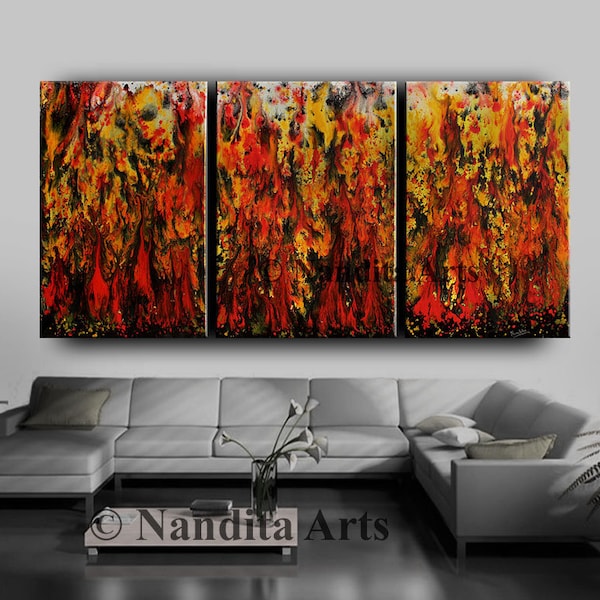 Red Contemporary Art Etsy