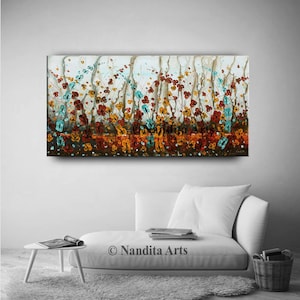 Large Poppy Flower Painting Wall Art Original Oil Flower Painting Large Abstract Contemporary Art image 1