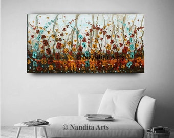 Large Poppy Flower Painting Wall Art - Original Oil Flower Painting - Large Abstract Contemporary Art