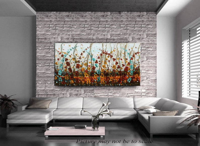 Large Poppy Flower Painting Wall Art Original Oil Flower Painting Large Abstract Contemporary Art image 3