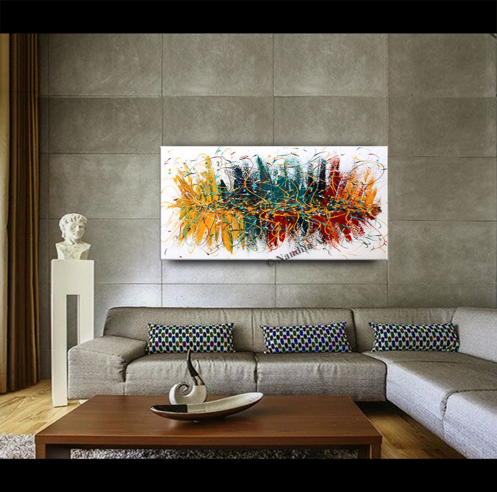 Abstract Wall Art Acrylic Painting Large Original Painting Etsy