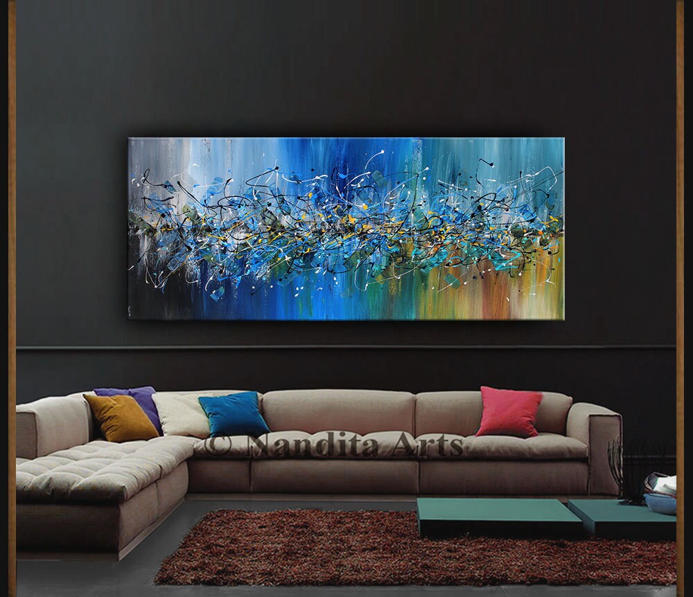 discounted offers Wall Modern Blue Blue Modern Canvas Abstract Ocean