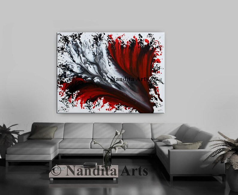 Sale Wall Art Acrylic Painting Painting Red Wall Decor Etsy