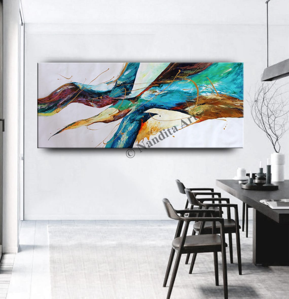 Bedroom Canvas Wall Art Abstract Artwork Decorative Art Etsy