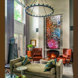 Jackson Pollock Style Abstract Oil Painting: Colorful Home Decor