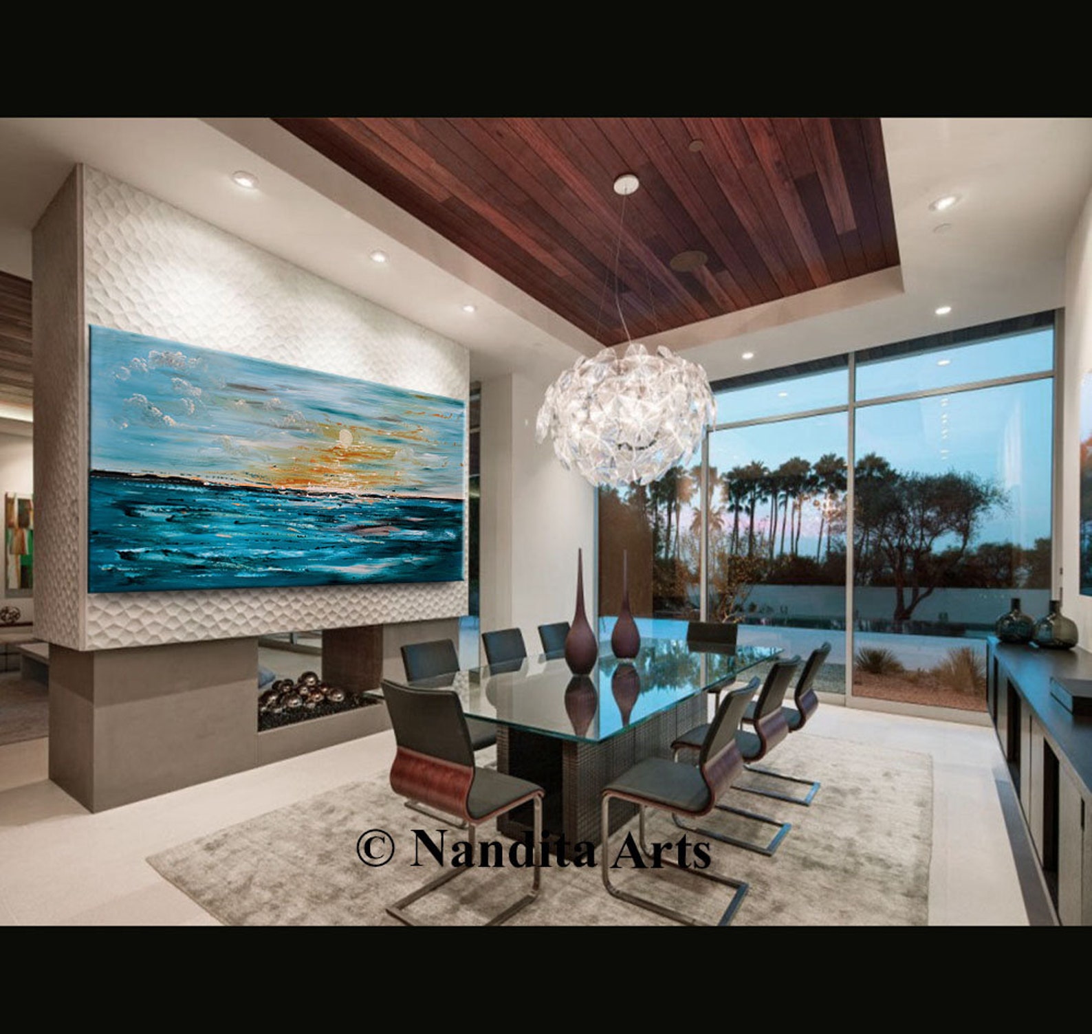 Acrylic Landscape Wall Art on Canvas Unique Original Large Etsy