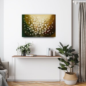 Daisy Flower Wall Art Landscape Painting on Canvas, Original Wall Art Modern Bedroom Wall Art by Nandita Albright image 5