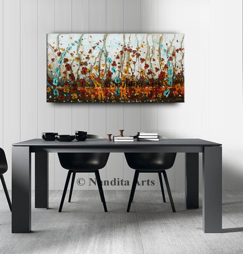 Large Poppy Flower Painting Wall Art Original Oil Flower Painting Large Abstract Contemporary Art image 7