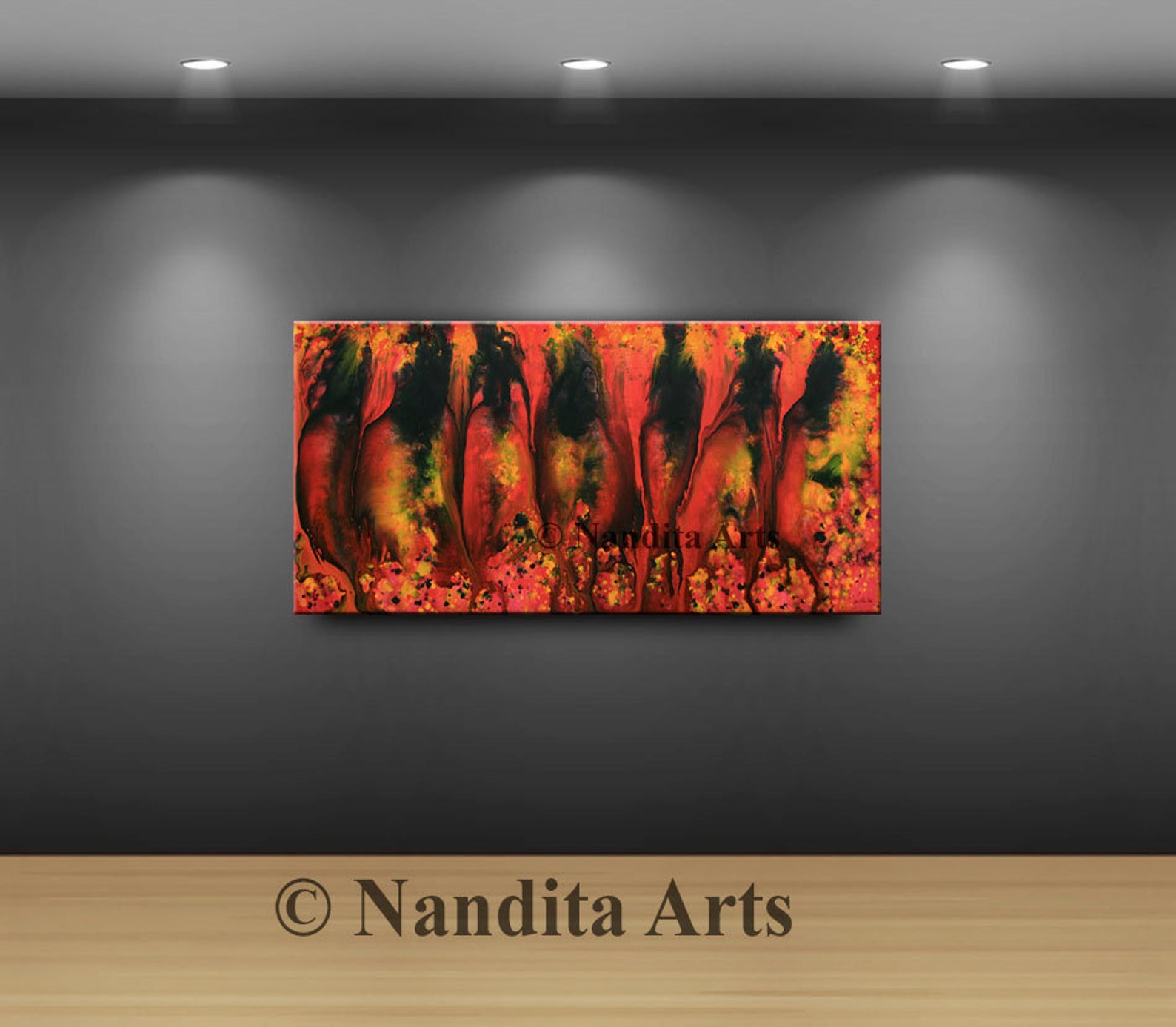 CONTEMPORARY ART large ABSTRACT Painting red Modern Art Etsy