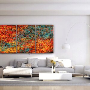 Abstract Art Jackson Pollock Painting Large Luxury Style Modern Wall ...