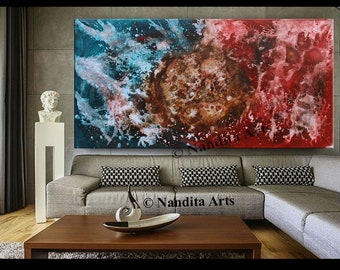 Original Abstract Painting Wall Art on Canvas - Handmade One-of-a-Kind Piece Unique Wall Decor, Modern Minimalist Home Decor By Nandita Arts