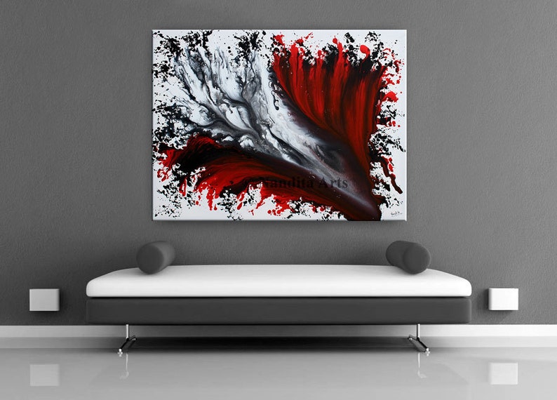 Sale Wall Art Acrylic Painting Painting Red Wall Decor Etsy