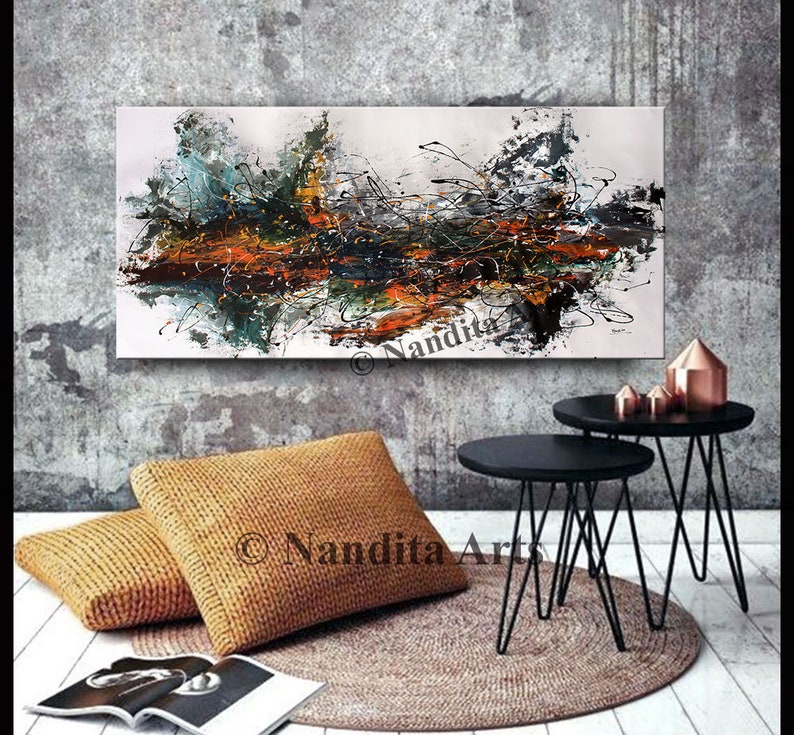 Abstract Modern Wall Art Bathroom wall decor Office Painting | Etsy