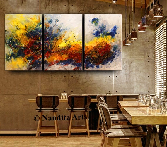 Paintings Gold Acrylic Wall Art Abstract Bedroom Canvas Art Etsy