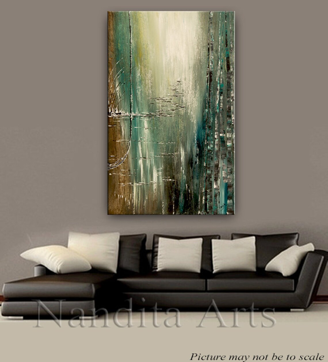 Turquoise Canvas Wall Art Turquoise Painting Landscape Etsy