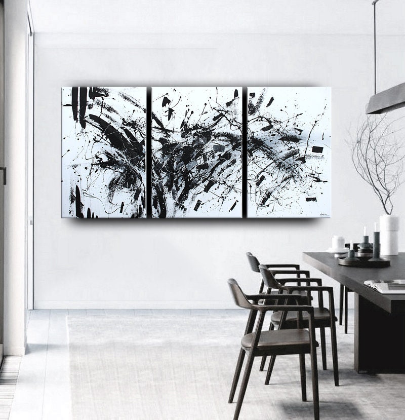 Black and White Modern Wall Art Large Luxury Artwork Black - Etsy