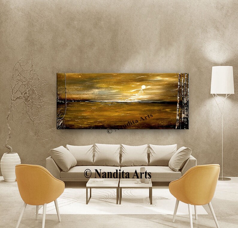 Sunset Landscape Wall Art Bedroom Canvas Art Large Landscape Etsy