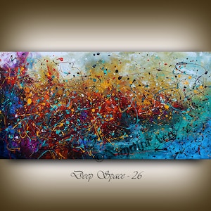 Painting, Acrylic Painting Jackson Pollock Art, Original Abstract Paintings on Canvas Large Colorful Artwork, Wall Décor by Nandita Albright