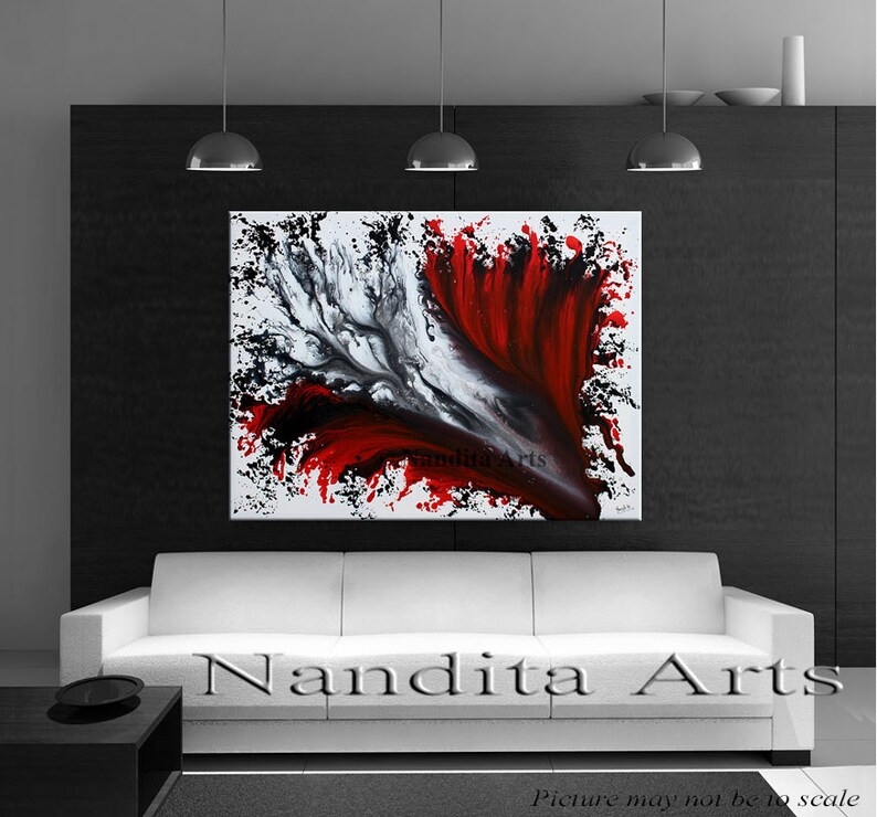 Sale Wall Art Acrylic Painting Painting Red Wall Decor Etsy