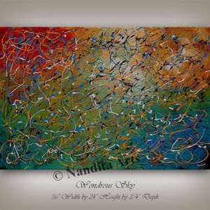 Jackson Pollock Style Abstract Painting: Modern Fluid Art on Canvas