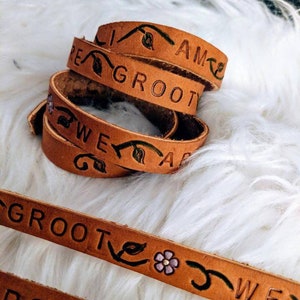 I am Groot, we are Groot leather bracelets