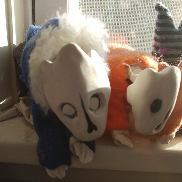 Mini und Baby Pocket Skelepet (Undertale Gaster Blaster inspirierte beweglichste Puppe)