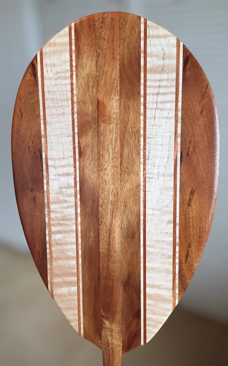 koa wood & curly maple paddle hawaiian outrigger canoe etsy