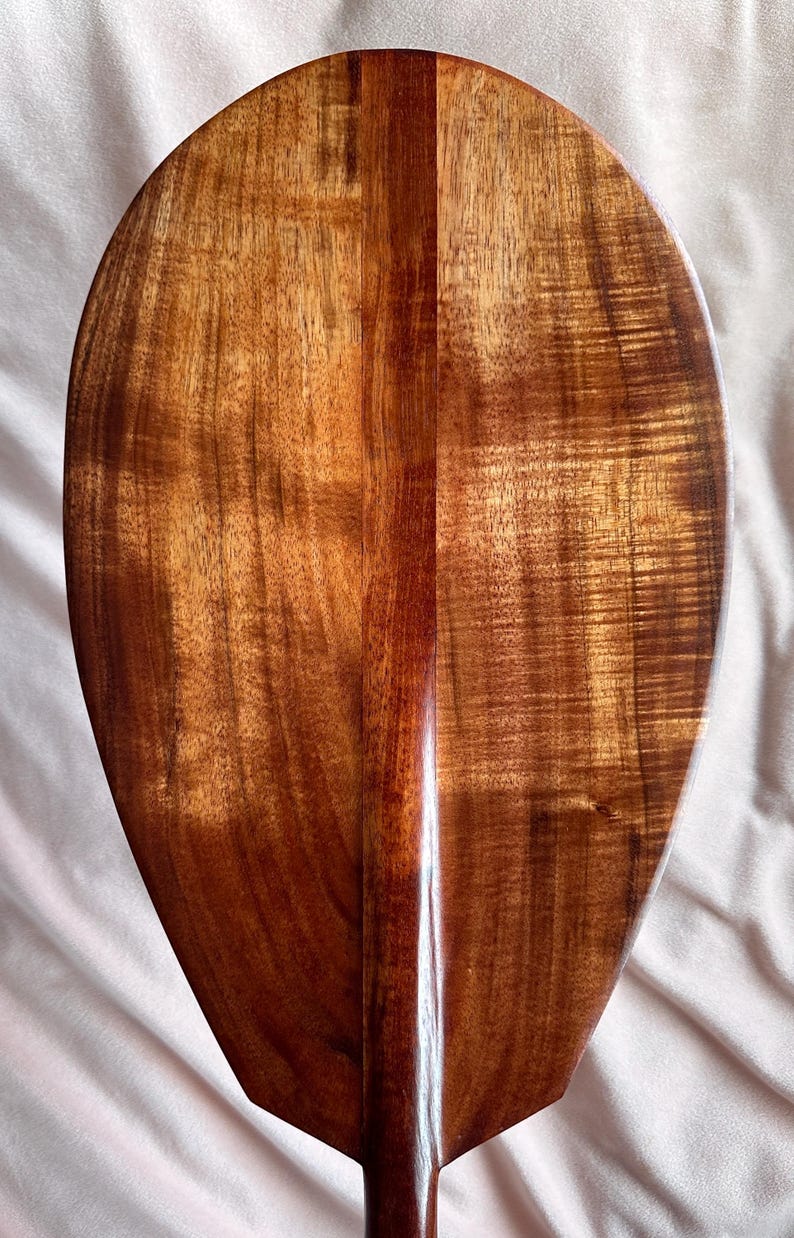 Curly Koa Wood Paddle With T-handle - Hawaiian Outrigger Canoe Paddling ...