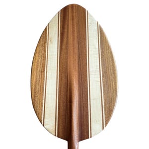 Mahogany & Curly Maple Paddle with Oversized Blade - Hawaiian Outrigger Canoe Paddling