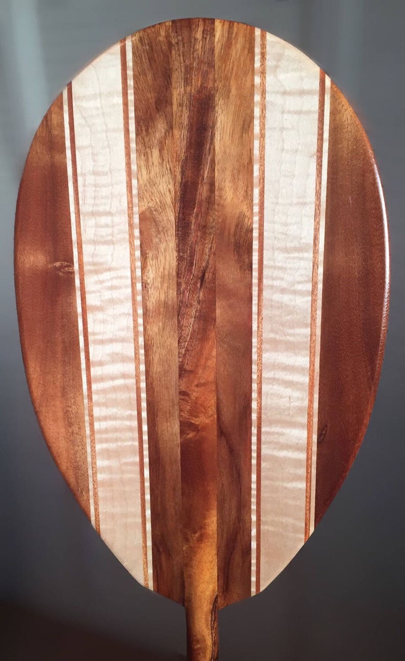 koa wood & curly maple paddle hawaiian outrigger canoe etsy