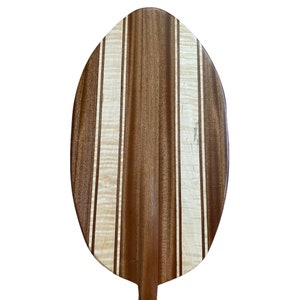 Mahogany & Curly Maple Paddle with Oversized Blade - Hawaiian Outrigger Canoe Paddling