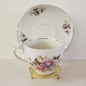 Carl Schumann Bavarian China Floral Tea Cup and Saucer