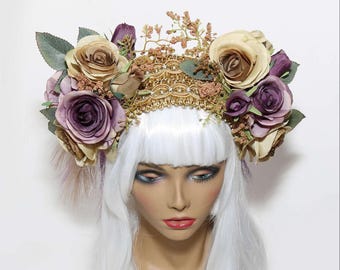 Feather Headband/ Feather Headdress/ Feather Headpiece/ Flapper Headband/ Bohemian Crown/ Boho/ Viking Headpiece/ Gothic Hat/ Lolita Hat