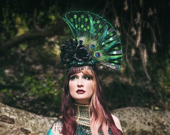 Gothic Feather Headdress - Etsy