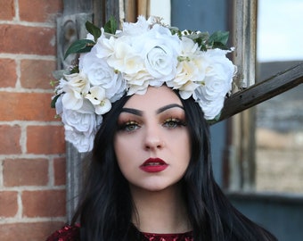 Flower Crown/ Flower Headdress/ Floral Headdress/ Day of the Dead/ Hippie/  Flower Child/ Bridal/ Bohemian/ Hair Wreath/ Flower Head Piece/