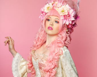 Marie Antoinette Wig /Anime Cosplay WIg / Rococo Style Wig / Masquerade Party Wig / Powdered Wig / Princess Wig/ Baroque Wig/ White Wig