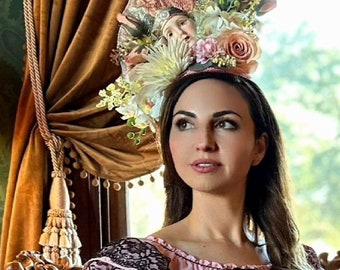 Headpiece/ Headdress/ Floral Headpiece/ Fan Hat/ Derby Hat/ Geisha Headdress/ French Hat/ Drag Headpiece/ Marie Antoinette/ Burlesque