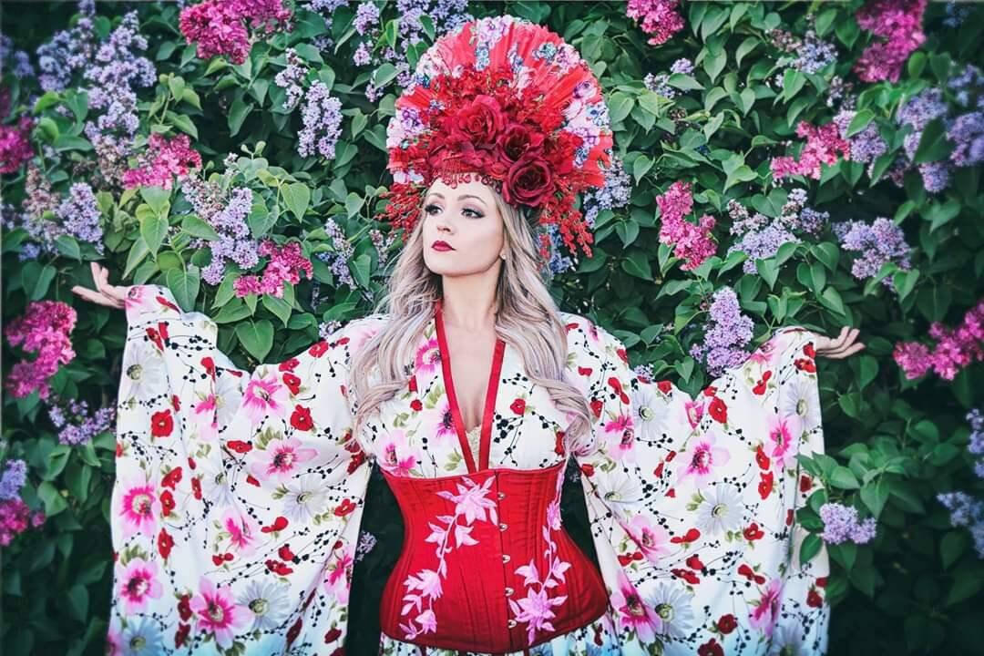 READY TO SHIP Headdress/ Headpiece/ Asain Headdress/ Fan Hat/ Geisha ...