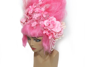 Marie Antoinette Wig/ Rococo Wig/ Powdered Wig/ Baroque Wig/ Pompadour Wig/ Bridgerton Wig /Pink Wig/ Beehive Wig