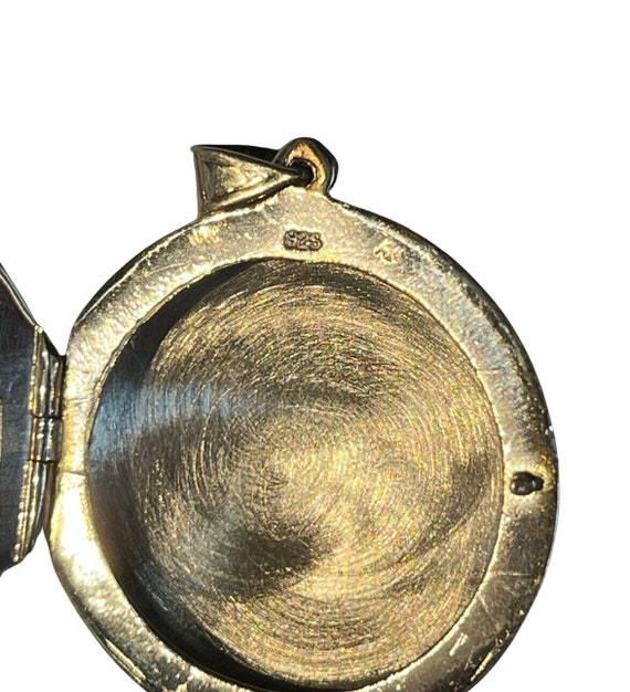 Locket sterling silver engraved photo locket pend… - image 3